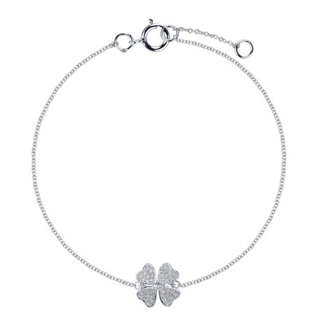 Náramok s diamantmi Four Leaf Clover