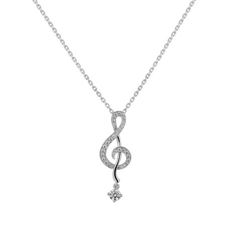 Přívěsok s diamantmi Treble Clef