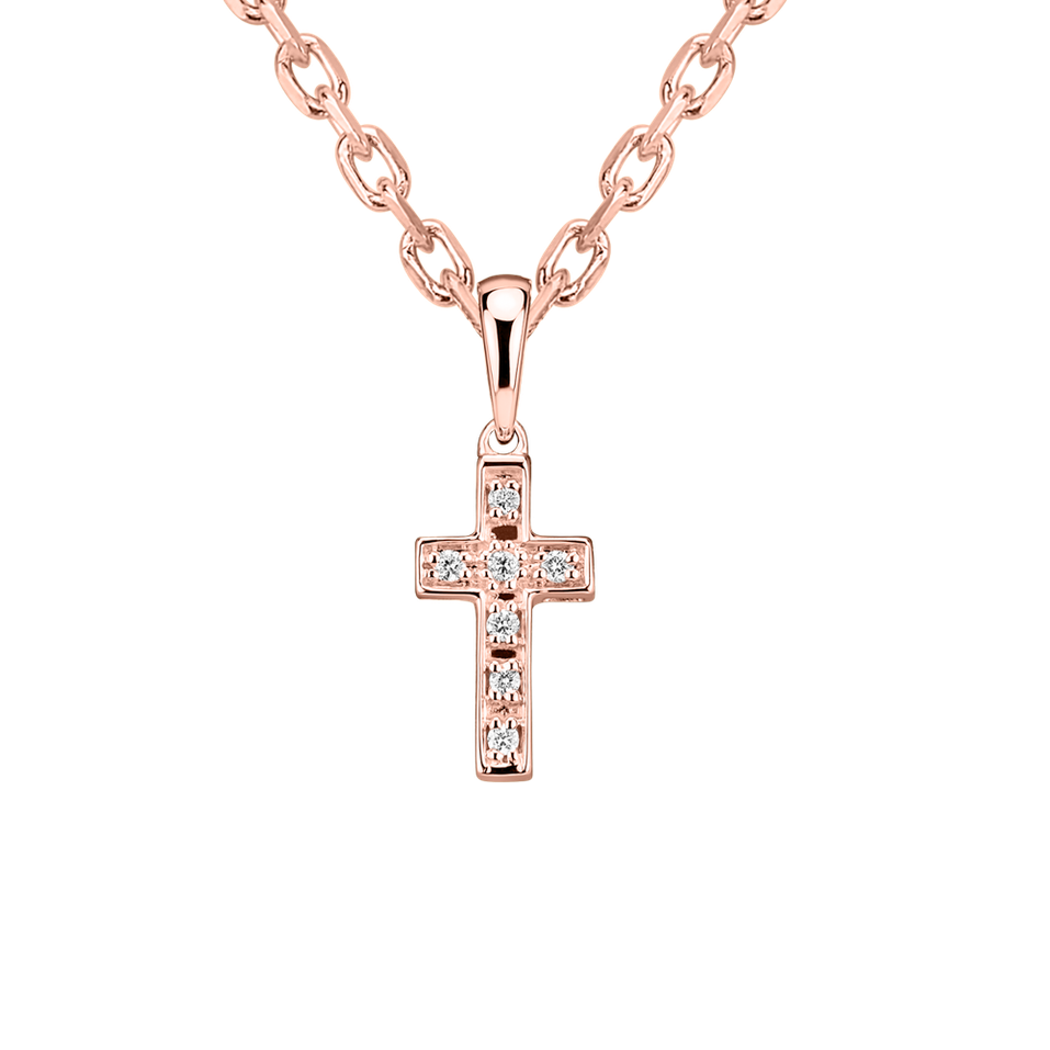 Prívesok s diamantmi Small Cross