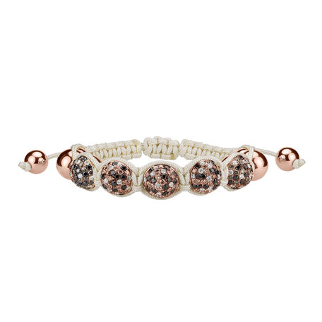 Náramok s diamantmi Beige Shamballa