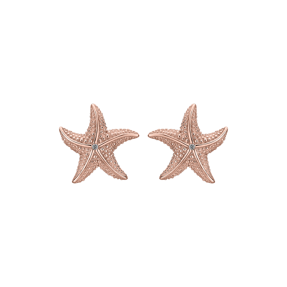 Náušnice s diamantmi Glossy Starfish