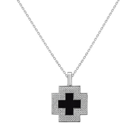 Přívěsok s onyxom a diamantmi Cross of Mystery