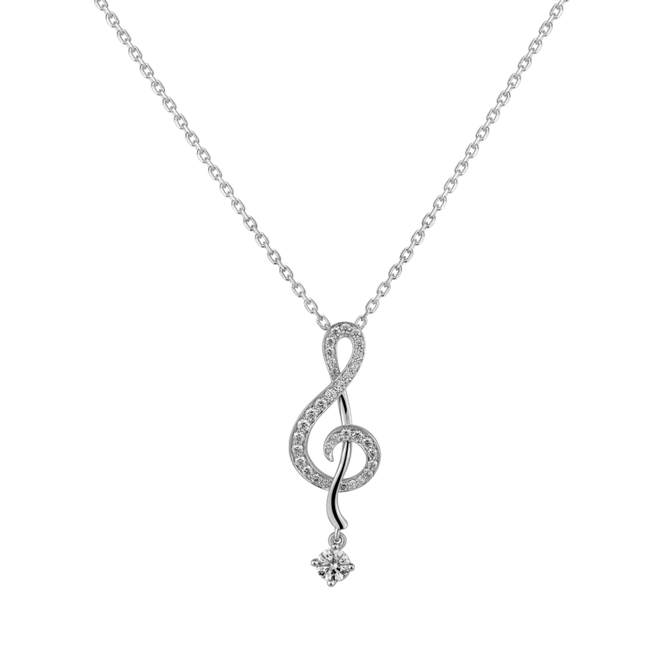 Přívěsok s diamantmi Treble Clef