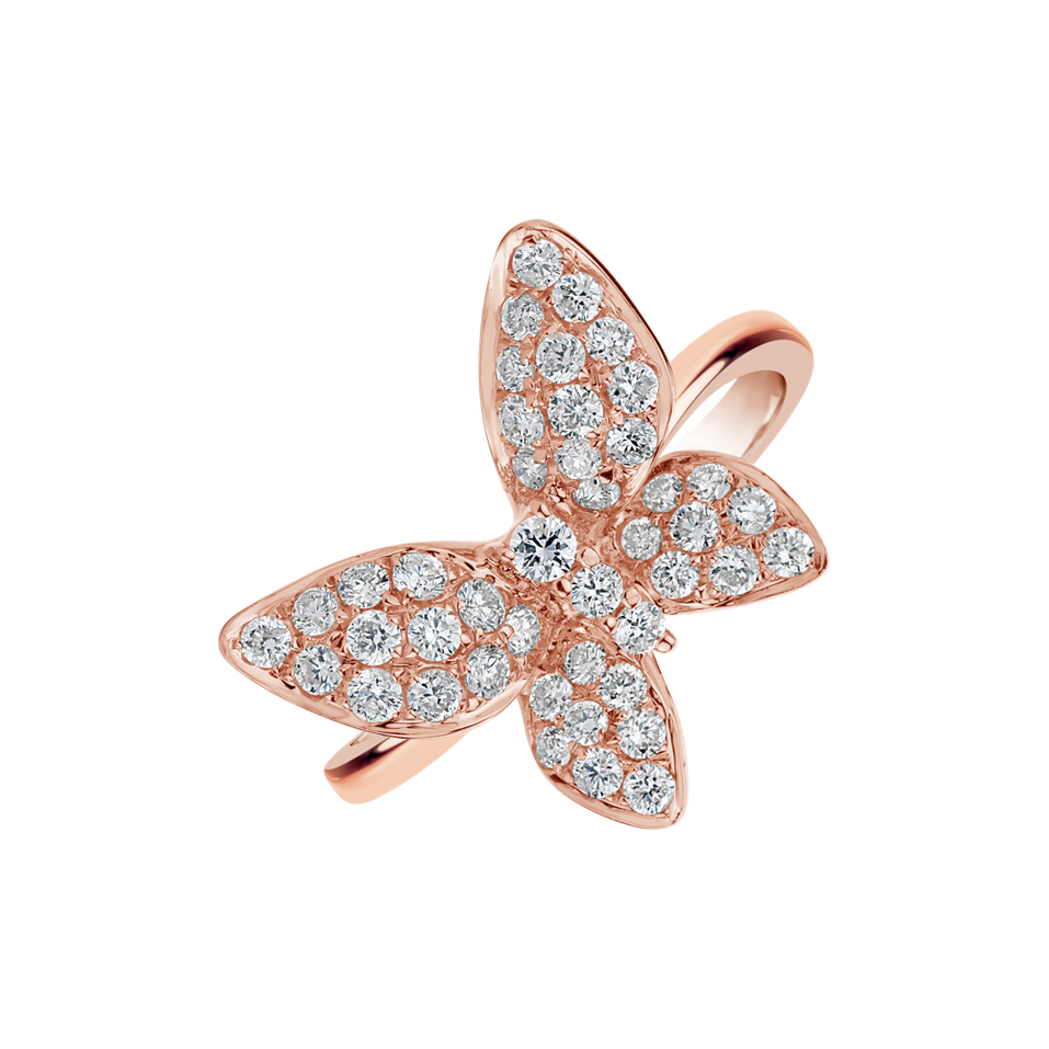 Prsteň s diamantmi Diamond Butterfly