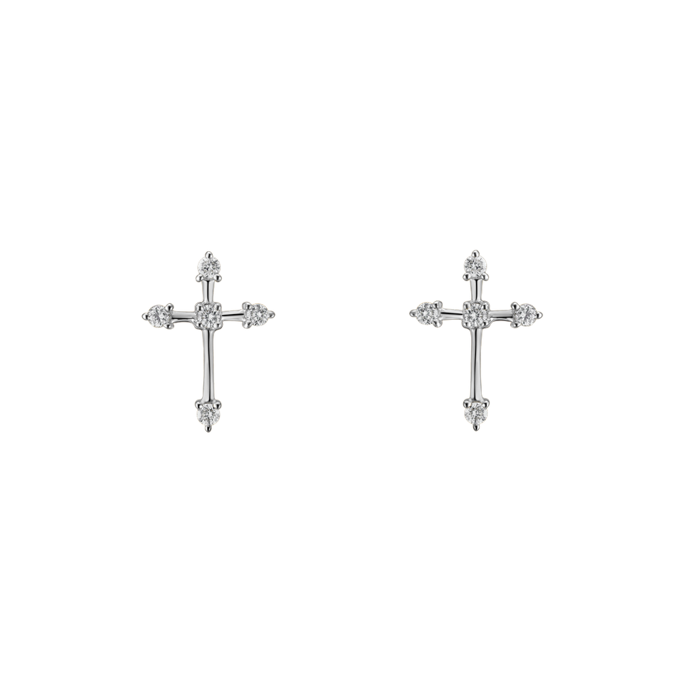 Náušnice s diamantmi Passion Cross