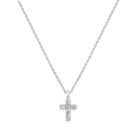 Náhrdelník s diamantmi Glossy Cross