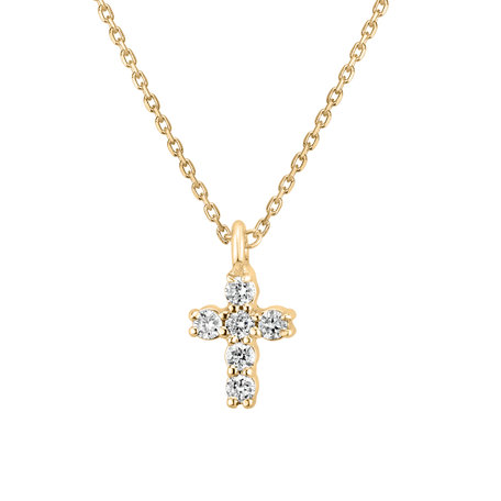 Náhrdelník s diamantmi Glossy Cross