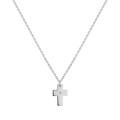 Náhrdelník s diamantom Cross of Romanticism