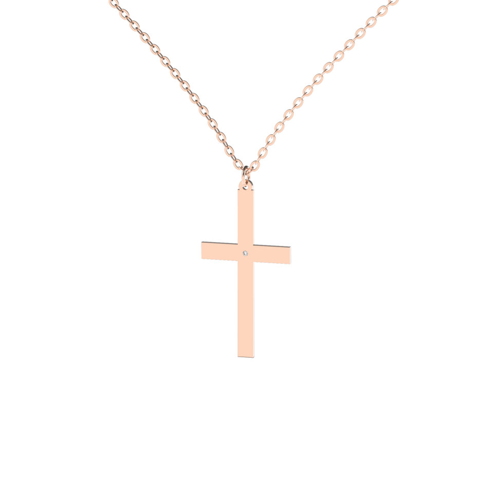 Náhrdelník s diamantom Cross