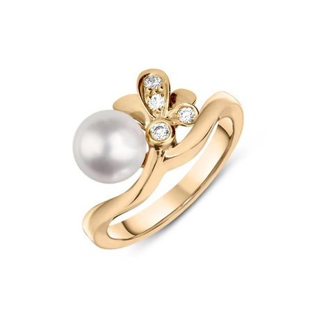 Prsteň s diamantmi a perlou Pearl ring