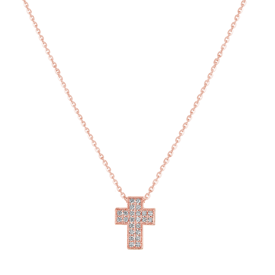 Náhrdelník s diamantmi Divine Cross