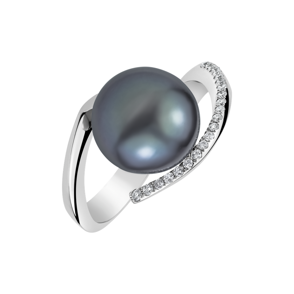 Prsteň s diamantmi a perlou Celestial Pearl     47060