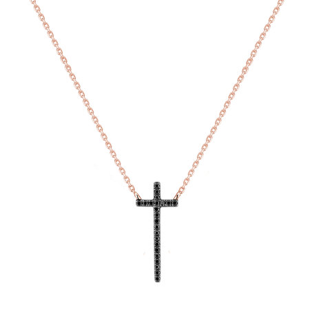 Náhrdelník s diamantmi Black Cross